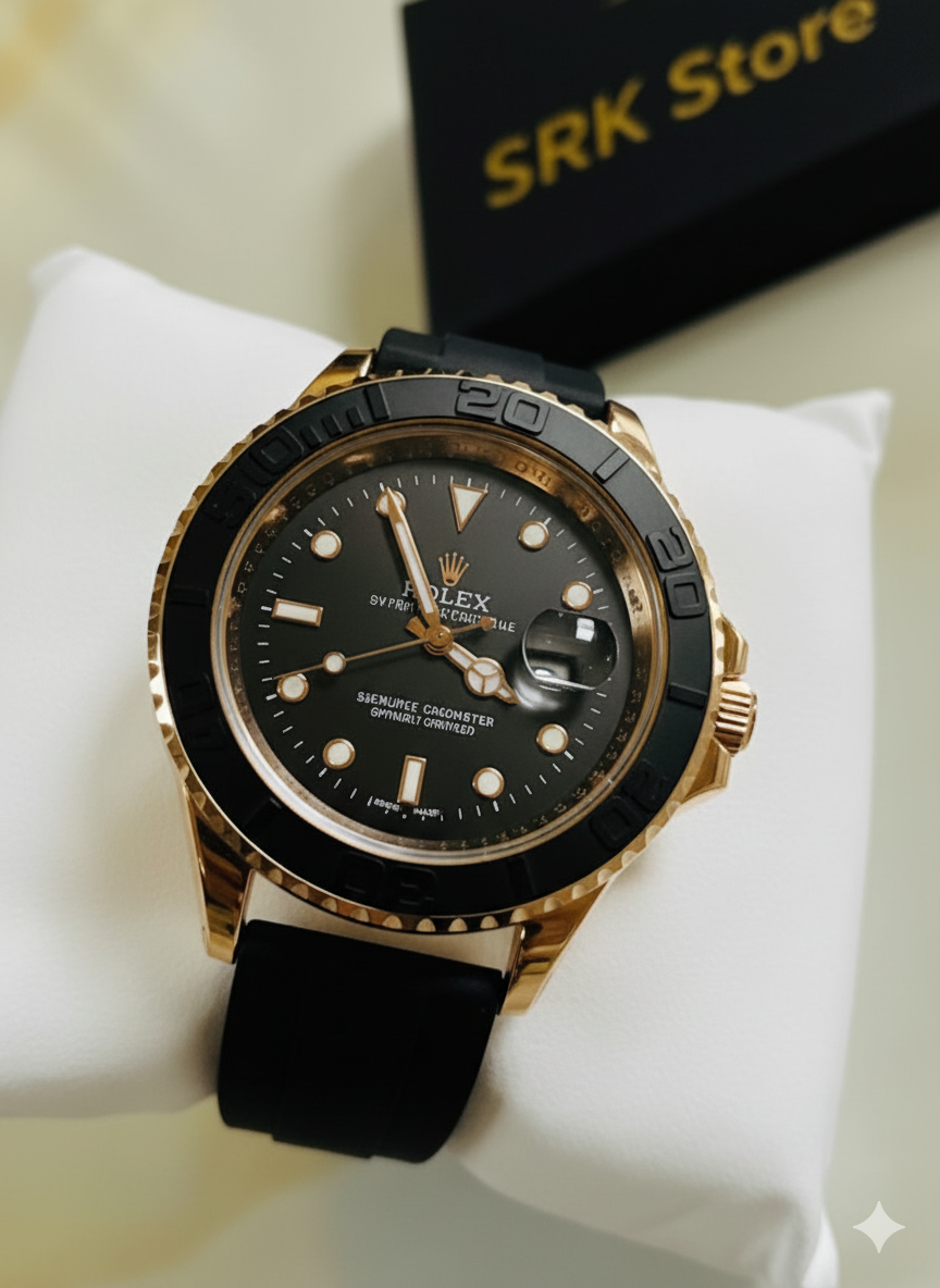 Rolex Yacht-Master 40 (or 42) in Everose Gold with Black Dial & Oysterflex Bracelet